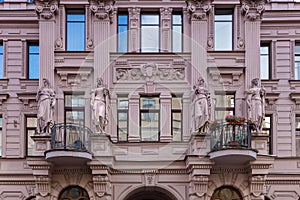 Fragment of the facade of the building, Chekhov street. SaintÃ¢â¬â Petersburg